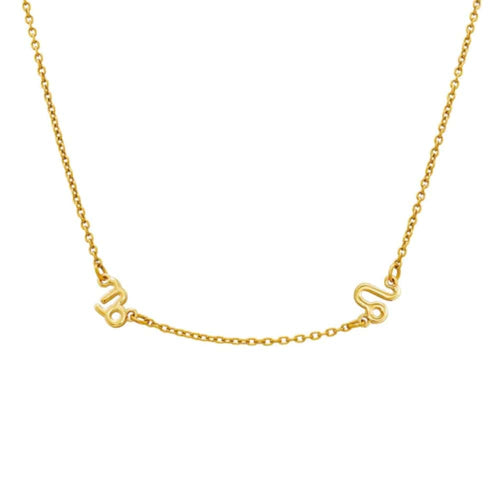 LOANYA zwei Sternzeichen Halskette Necklaces jouelei Gold Halskette (35 - 40 cm) 