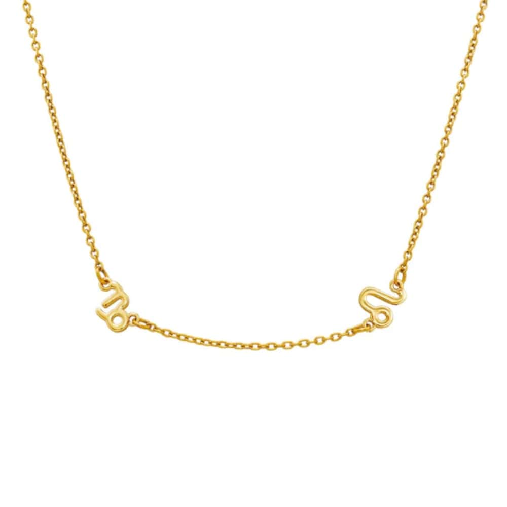 LOANYA zwei Sternzeichen Halskette Necklaces jouelei Gold Halskette (35 - 40 cm) 