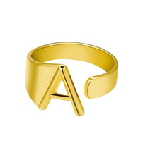 Lade das Bild in den Galerie-Viewer, Unique Buchstaben Ring jouelei Gold A 

