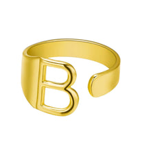 Lade das Bild in den Galerie-Viewer, Unique Buchstaben Ring jouelei Gold B 
