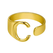 Lade das Bild in den Galerie-Viewer, Unique Buchstaben Ring jouelei Gold C 
