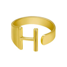 Lade das Bild in den Galerie-Viewer, Unique Buchstaben Ring jouelei Gold H 

