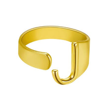 Lade das Bild in den Galerie-Viewer, Unique Buchstaben Ring jouelei Gold J 
