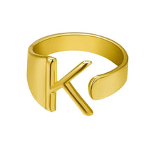Lade das Bild in den Galerie-Viewer, Unique Buchstaben Ring jouelei Gold K 
