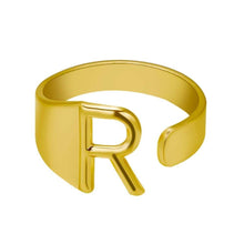 Lade das Bild in den Galerie-Viewer, Unique Buchstaben Ring jouelei Gold R 
