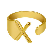 Lade das Bild in den Galerie-Viewer, Unique Buchstaben Ring jouelei Gold X 
