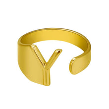 Lade das Bild in den Galerie-Viewer, Unique Buchstaben Ring jouelei Gold Y 
