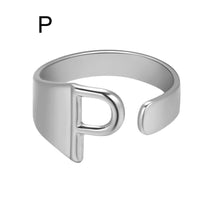 Lade das Bild in den Galerie-Viewer, Unique Buchstaben Ring jouelei Silber P 
