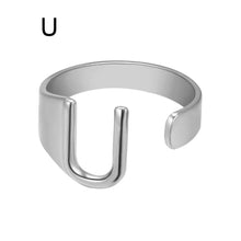 Lade das Bild in den Galerie-Viewer, Unique Buchstaben Ring jouelei Silber U 

