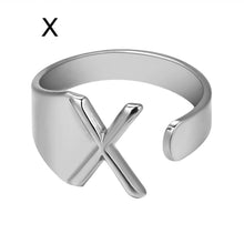 Lade das Bild in den Galerie-Viewer, Unique Buchstaben Ring jouelei Silber X 
